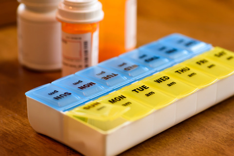 Pill Holder And Prescription Bottles